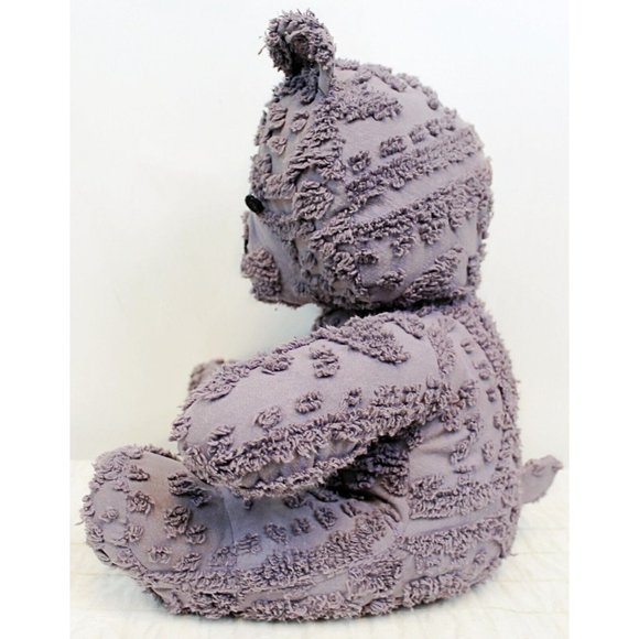 VTG Handmade 19" Purple Chenille Sitting Teddy Bear Plush Stuffed Animal Toy - Picture 3 of 14
